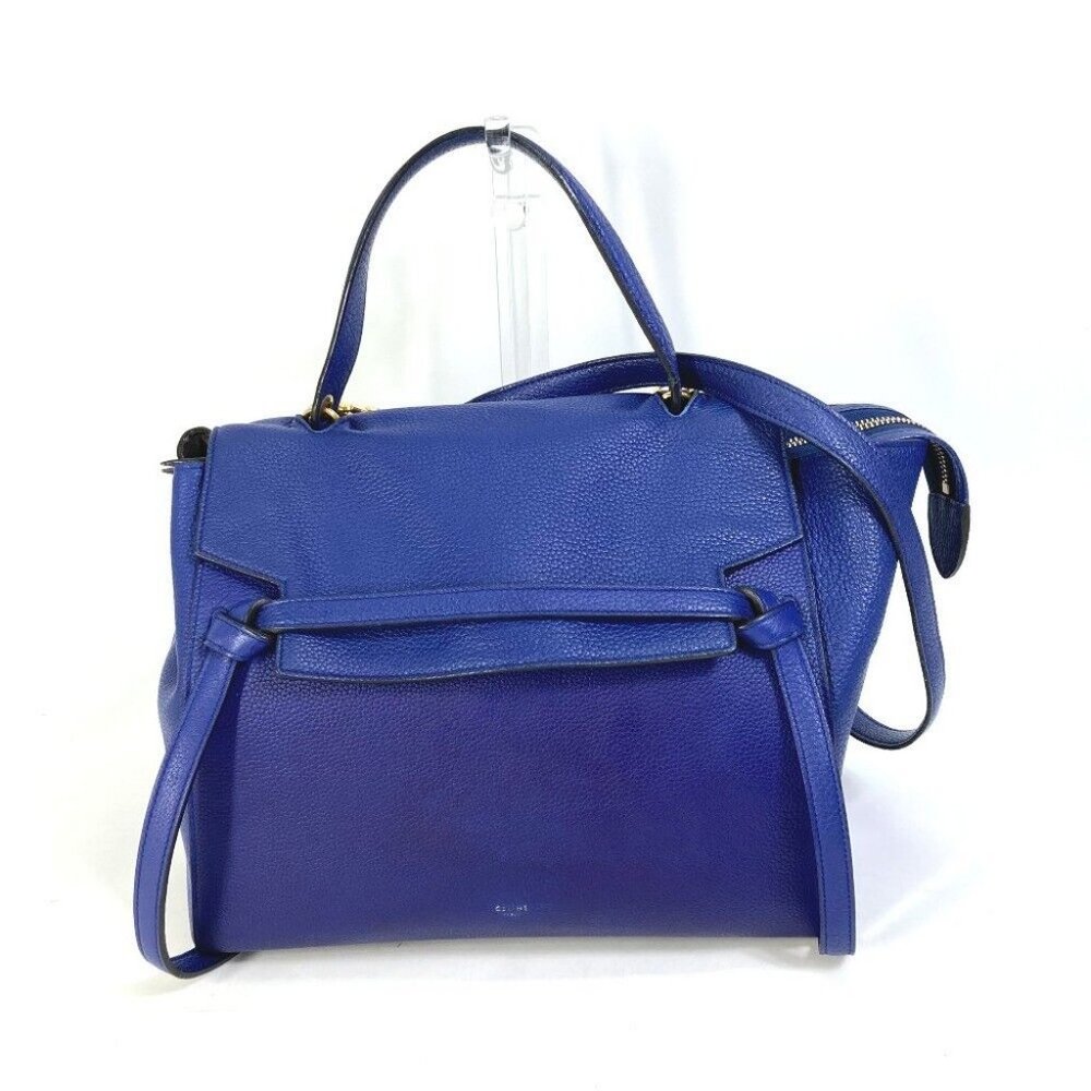CELINE Hand Bag Belt bag Bag 2WAY bag Shoulder Bag Leather blue